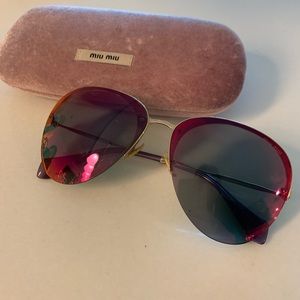 Miu Miu rose mirrored aviator sunglasses